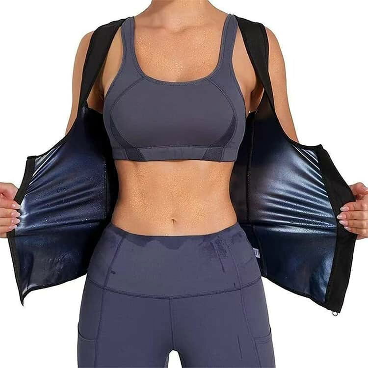APAAPAの2枚セット サウナタンクトップ レディース 女性用 サウナベスト サウナ タンクトップ 発汗 サウナスーツ スポーツインナー ノースリーブ ヒートシャツ スポーツウェア 着るだけサウナ ダイエット ウェア インナー アンダーウェア｜アングル2