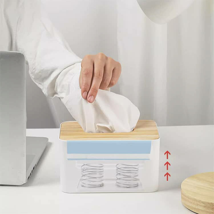 APAAPAのティッシュケース用 底上げ ティッシュボックス用 プラスチック 5個セット 収納ボックス用 ストレスなく取り出せる サポートスタンド ペーパー取り出しやすい スプリング立て 支え台｜アングル2