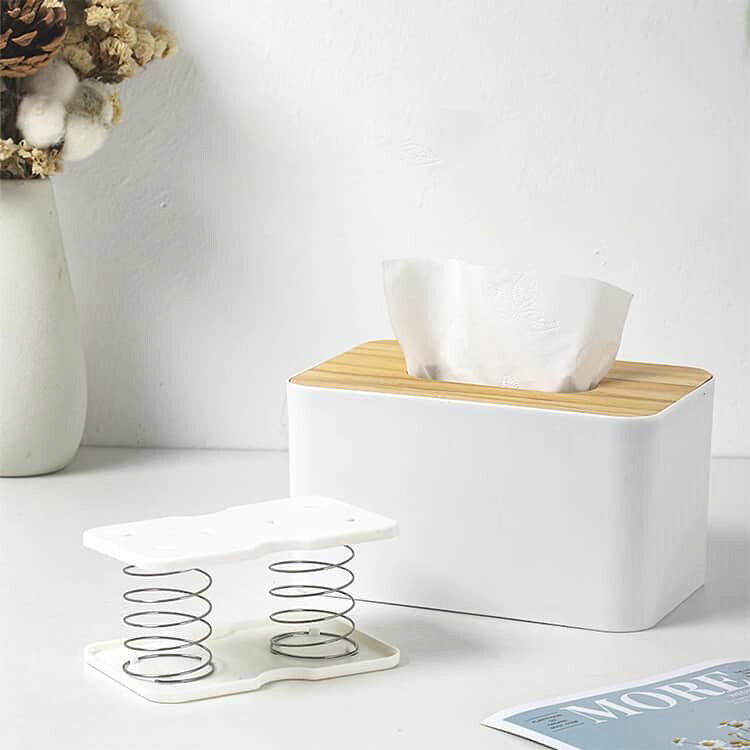 APAAPAのティッシュケース用 底上げ ティッシュボックス用 プラスチック 5個セット 収納ボックス用 ストレスなく取り出せる サポートスタンド ペーパー取り出しやすい スプリング立て 支え台｜アングル3