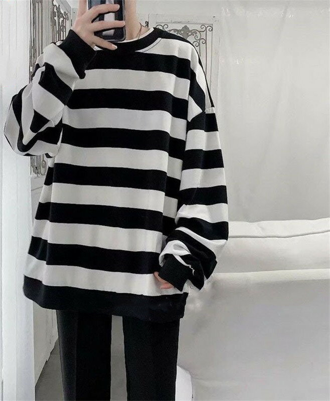 スウェット トレーナー メンズ レディース プルオーバー トレーナー ボーダー柄 スウェット トレーナー カップル 長袖Tシャツ ゆったり トップス 人気 通学...