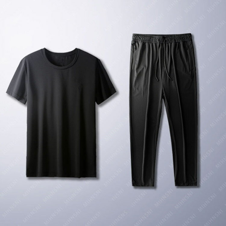 Tシャツ 上下セット 上下セット 夏 5分丈パンツ 2点セット メッシュ メンズ ロングパンツ 半袖 7分丈パンツ 3タイプ 無地 セットアップ ルームウェア 通気性 ストレッチ 接触冷感 涼しい 軽量 部屋着 夏服 カジュアル スポーツ 吸汗速乾