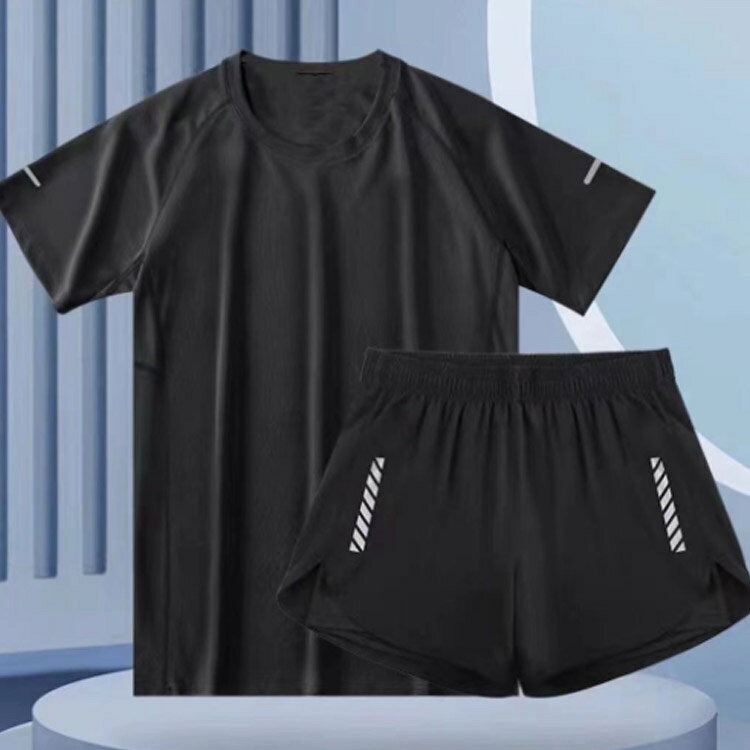 水着 Tシャツ ラッシュガード フィットネス水着 半袖 メンズ 体型カバー セット 水陸両用 速乾 ビーチ サーフパンツ 海パン 海水パンツ セパレート UVカット 男性 フィットネス ハーフパンツ 高校生 大きいサイズ パパ水着 大人 スポーツウェア ブラック グレー 男の子 papass-10011706 APAAPA サンプル画像2