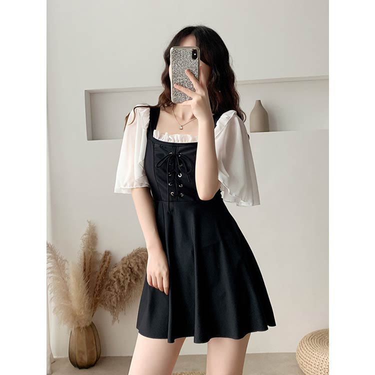 スイムウェア 半袖 スクール水着 黒 水着 ぽっちゃり レディース水着 水着 韓国 水陸両用 可愛い リゾート タンキニ 女性 プール ワンピース 夏休み 海水浴 プール 温泉 水着 体型カバー 中学生 水泳 みずぎ ビーチ 海 温泉 体型カバー