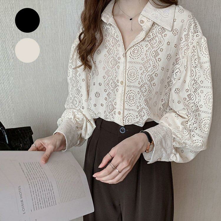 ブラウス 40代 刺繍 韓国風 新作 春夏 トップス ブラウス 白 シフォン ブラウス ゆったり 長袖 ブラウス 大人 通勤 シャツ シャツ おしゃれ 30代