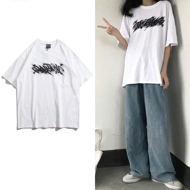 トップス 半袖 Tシャツ シンプル 個性 韓国ファッション ヒップホップ レディース 原宿系 ダンス衣装 緩い カジュアル 無地 ストリート系