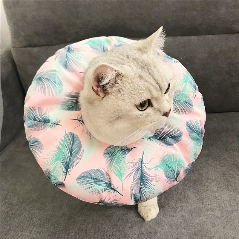 エリザベスカラー イヌ 小型犬 中型犬 猫 ネコ ペットグッズ ペット用品 ソフト ドーナツ型 総柄 花柄 リーフ 動物 ピンク オレンジ かわいい