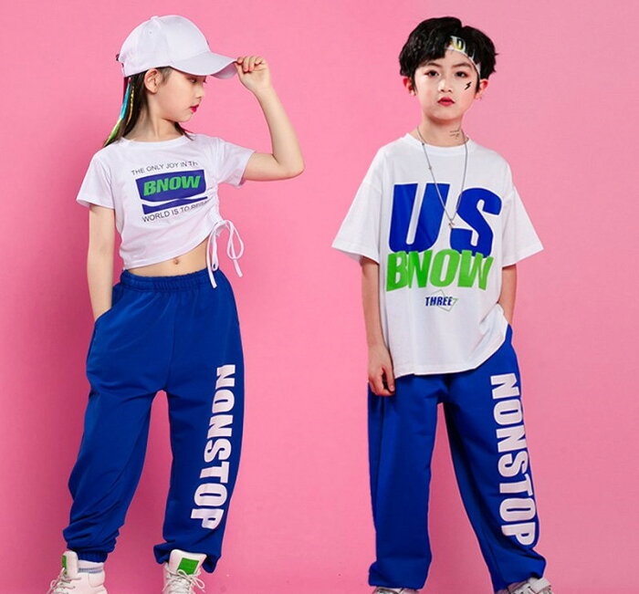 キッズダンス衣装 セットアップ ヒップホップ HIPHOP 子供服 トップス チェック柄 パンツ へそ出し 半袖 男の子 女の子 ジャズダンス 練習着 体操服 発表会