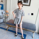 女の子 夏服 スポーツウェア ジャージ レジャー 上下セット キッズ セットアップ 運動着 通学着 半袖 ショーツ 無地 オシャレ 2点セット 夏 カジュアル ...