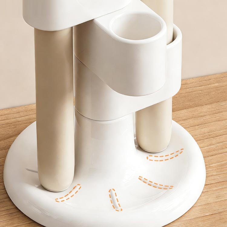 2点セット 歯ブラシスタンド 回転 歯ブラシスタンド 歯ブラシ立て 歯ブラシホルダー 4本 ホワイト おしゃれ 洗面所 洗面用品 かわいい