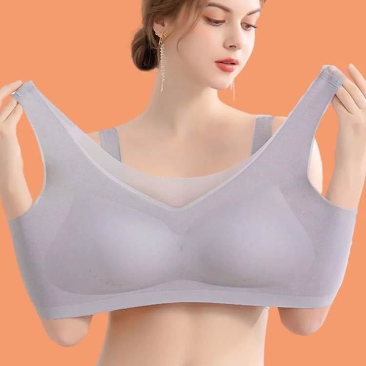 ブラジャー 補正下着 大きな胸を小さく見せるブラ 接触冷感 レディース ノンワイヤー ブラ 着痩せ 蒸れない ゆれない 揺れない インナー 脇高 極薄 背中 スポーツブラ 2枚セット 大きいサイズ 2枚セット スッキリ 脇高 設計 補正 かわいい papass-10012384 APAAPA サンプル画像2