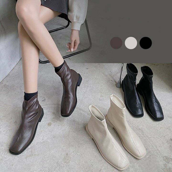 ラウンドトゥ レザーブーツ ショートブーツ レディース ハンサム PUレザー ショートブーツ ローヒール 厚底 ウエスタンブーツ お洒落 フェイクレザー カジュアル 大人 シューズ 靴