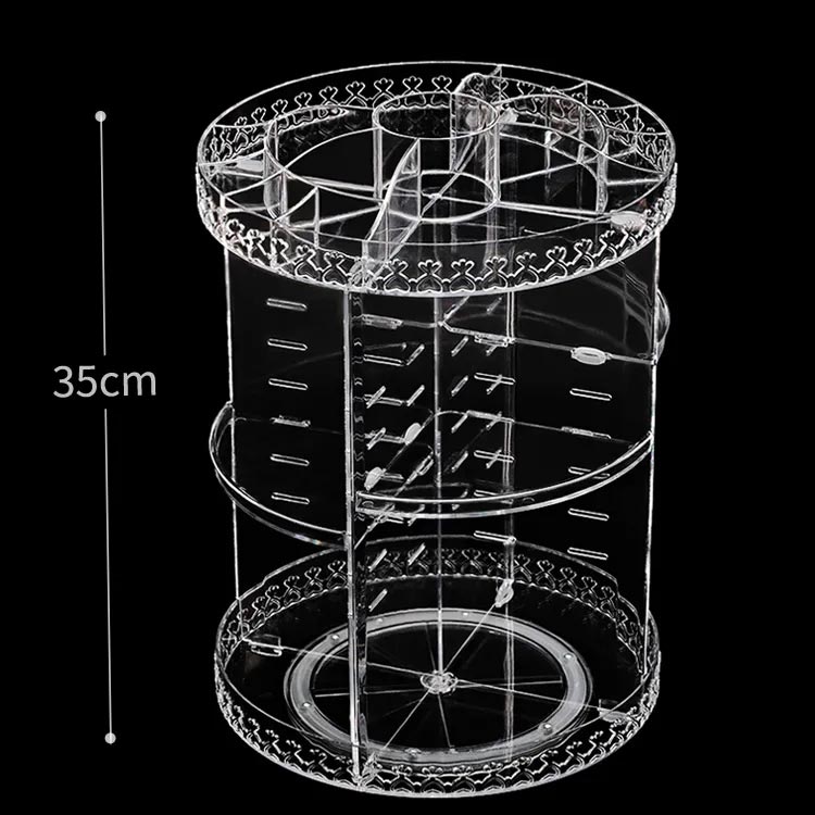 コスメボックス 大容量 360° 回転式 コスメ収納 メイクボックス コスメケース 化粧品入れ 化粧箱 化粧品 収納ボックス 収納 棚 透明 コスメ収納ボックス 多機能 アクリルケース おしゃれ 可愛い 卓上収納 メイク道具