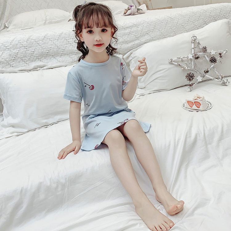 ルームウェア パジャマ 部屋着 女の子 レディース 大人 半袖ワンピース パジャマ 体型カバー 綿100% ひざ下 イチゴ 動物柄 薄手 寝間着 キッズ服 子ども服 シンプル キュート 可愛い 大きいサイズ 涼しい かわいい