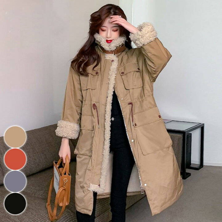 其它 - レディース ロング丈 ロングコート 裏ボア 裏起毛 トレンチコート 厚手 長袖 【送料無料】裏ボアコート 【送料無料】裏ボアコート ゆったり あったか アウター 防寒対策 もこもこ ポケット付き 暖かい 冬対策 冬物