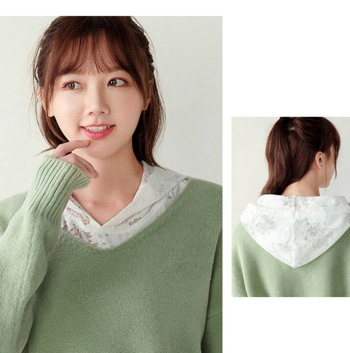 フラワーレース 付け襟 レース 総レース フード付き レディース 花柄レース 付け襟 つけ襟 レース付け襟 透け感 つけ衿 付け衿 フェイクカラー 重ね着風 大人可愛い 送料無料