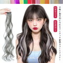 エクステ 2本セット 全20色 カラフル ポイントウィッグ 巻き毛 ロング ワンタッチ クリップ付き つけ毛 カール 簡単 エクステンション コスプレ編み込み ...