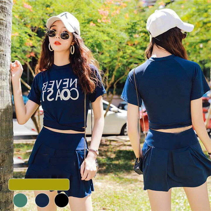 レディース タンキニ ワンピース水着 ワンピース水着 Tシャツ 水着 体型カバー オトナ女子 大人 大きいサイズ