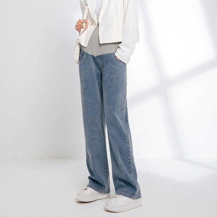マタニティパンツ ストレッチ デニムワイドパンツ マタニティ ワイドパンツ デニム...