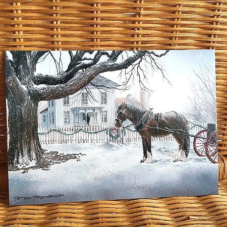 限定数のみ入荷!USA LPG クリスマスカード 馬車 Horse and Carriage