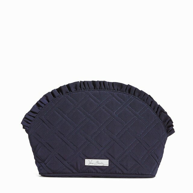 ヴェラブラッドリー Vera Bradley ヴェラ・ブラッドリー コスメポーチ ラージ マイクロファイバー Large Ruffle Cosmetic Bag Classic Navy