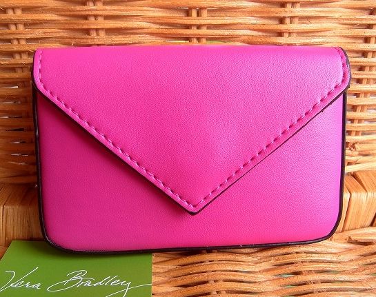 VeraBradley֥åɥ꡼ե쥶ΥɥFauxLeatherEnvelopeCardCaseFuchsia