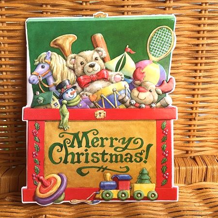 わずかのみ! USA Carol Wilson キャロルウィルソン ダイカットクリスマスカード おもちゃ箱