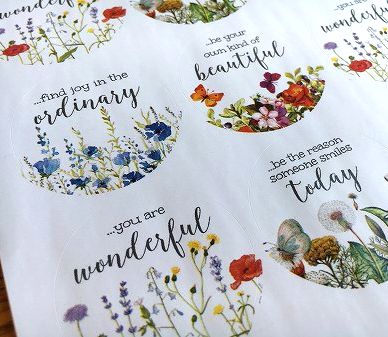 限定数のみ! USA A4シート ステッカー 封緘シール お花 円形