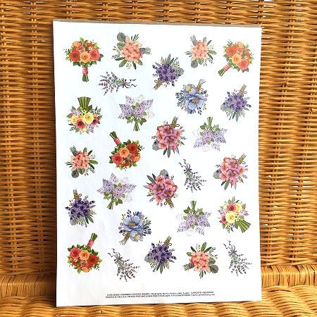 USA A4シート ステッカー 花束 Bouquet
