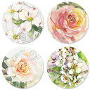 わずかのみ入荷! USA A4シート 円形封緘シール Deluxe Floral Anniversary