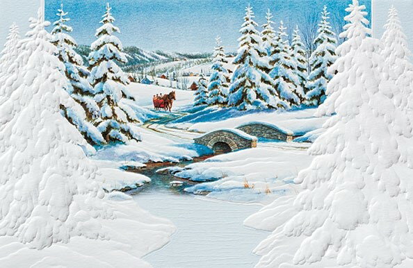 USA Pumpernickel Press クリスマスカード 超大判　クリスマスの到来 Christmas Is Coming
