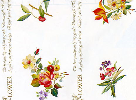 ギフト包装紙 シックスフラワー 50枚 紙 ラッピング用品【PPI】