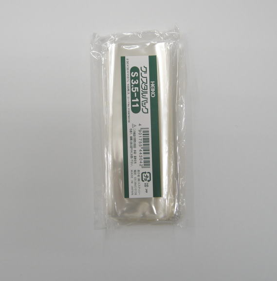 S-3.5-11 HEIKO クリスタルパックS テープなし 巾35mm 高さ110mm 厚0.03mm 100枚入 ラッピング袋 透明 OPP袋【PPI】