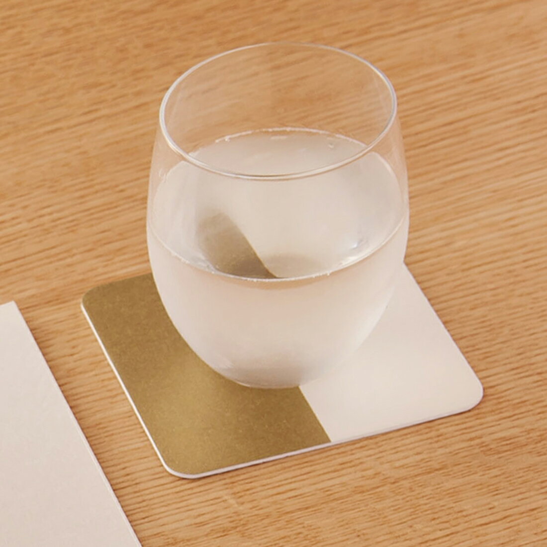 コースター kotohogi 5枚入り ペーパー コースター 紙 coaster コップ敷 茶托 吸水 おしゃれ 和モダン シンプル かわいい おうちごはん おうちカフェ 金 ゴールド 美濃和紙 3