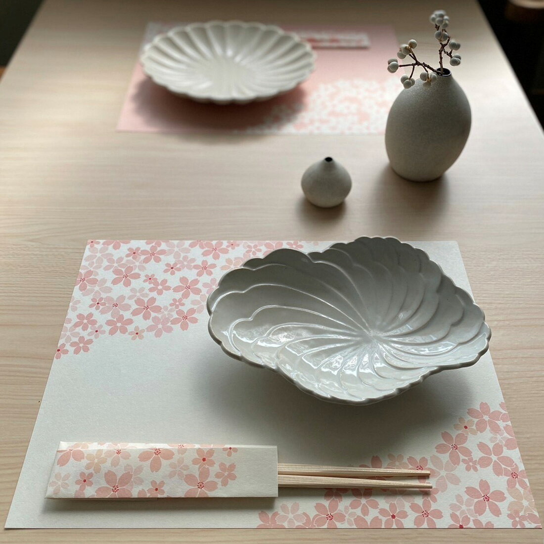 お膳敷紙 桜のはな 5枚入り 全2色 美濃和紙...の紹介画像3