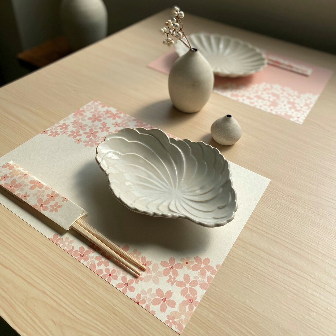 お膳敷紙 桜のはな 5枚入り 全2色 美濃和紙...の紹介画像2