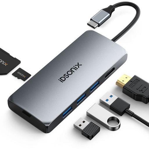 Rakuten - iDsonixドッキングステーション6-in-1USBCハブトリプルディスプレイUSBTypeCハブHDMI変換アダプタ【4KHDMI出力ポート/3つのUSB-Aポート/MicroSD&SDカード