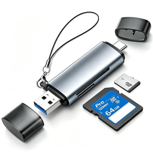 【USB Type-C・USB-A 2in1】USB Type-C端子とUSB-A端子を1台に搭載したSDカードリーダーです。スマートフォン、タブレット、ノートパソコン、デスクトップパソコンなど、接続する機器に合わせて使い分け可能。変換アダプター不要で、写真・動画・書類の転送やバックアップに便利です。 【USB3.0高速データ転送】USB3.0規格に対応し、最大5Gbpsの高速データ転送が可能です。UHS-Iカードでは最大104MB/sに対応し、大容量の写真や動画もスムーズに読み込み・保存できます。※実際の転送速度は、使用するメモリーカード、接続端末、使用環境によって異なります。 【SD・microSD同時読み書き】SDカードスロットとmicroSD(TF)カードスロットを搭載し、2枚のメモリーカードを同時に認識して読み書きできます。SD、SDHC、SDXC、microSD、microSDHC、microSDXC、MMC、RS-MMC、UHS-Iなど、最大2TBのメモリーカードに対応します。
