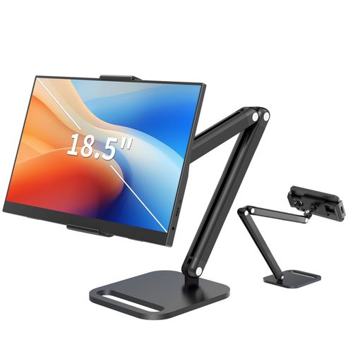Rakuten - タブレットスタンド卓上アームUPERFECTiPad置き台スマホスタンドアルミ製モニタースタンド4.7-18.5インチ対応耐荷重1.5キロpcスタンド3軸自由調整横/縦置き高さ調整角度調整折り畳み金属ジョ…