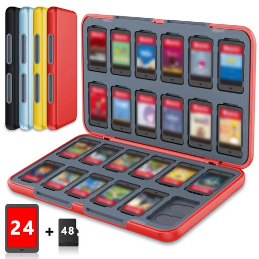 Rakuten - 【Switch2対応】ゲームカードケース|ゲームカード24枚+MicroSD48枚収納・大容量ケース・Switch/Lite/OLED対応・マグネット式開閉・ハードシェル・ソフトラップ・整然収納・ホコリ防止・耐衝撃・…