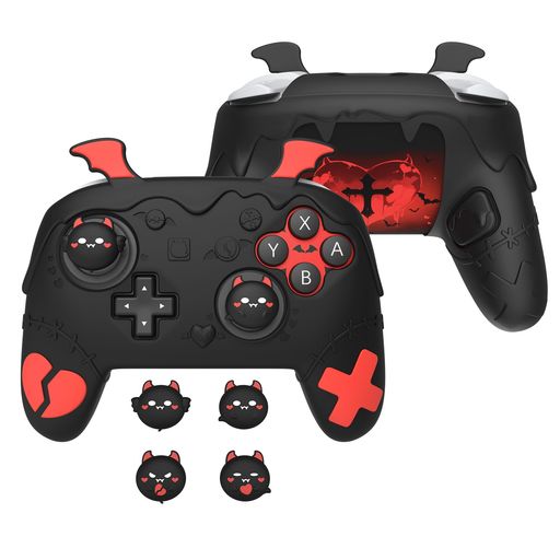 Rakuten - PlayVitalNintendoSwitch2Pro対応シリコンカバーゴシックインプシリーズ|switch2proコン対応滑り止め保護ケース背面ボタンキャップ&サムスティックキャップ&ステッカー付きスイッチ2プロコン対応