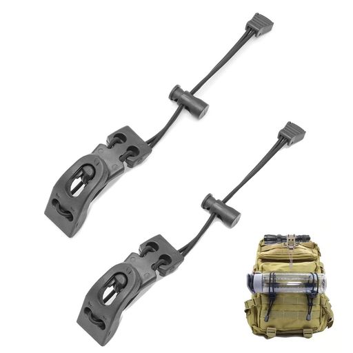 Rakuten - トレッキングポールホルダー弾性ロープ固定紐アウトドアバックパックツールバインディングバックル2個セット調節可能高弾性登山キャンプアウトドア収納ゴム紐