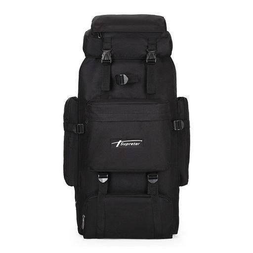 [BTtime] 登山リュック ナイロン アウトドアバッグ リュックサック 通気性バックパック 超軽量 耐水 耐撕裂 耐久性優れ 大容量 多機能 雨対策 防災/キャンプ/旅行/ハイキング/登山用 70L(黒)