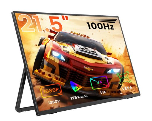 乐天商城 - UPERFECTモバイルモニター21.5インチ100Hz大画面ゲーミングモニターFHD1080P125%sRGB広色域非光沢VAパネルモバイルディスプレイ自立型ポータブルモニターHDRVESA対応狭額縁ブルーライト機能