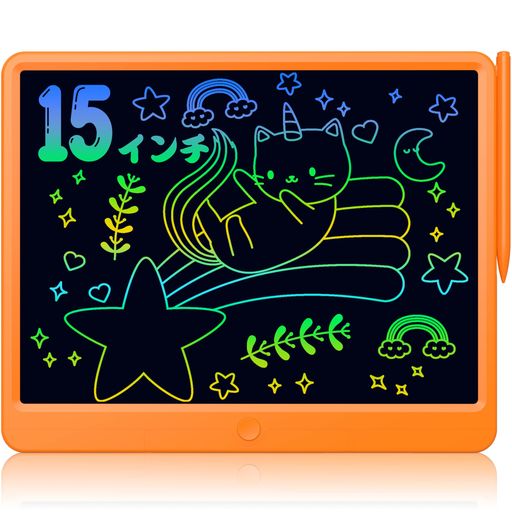 Rakuten - TUGAU電子メモパッド15インチお絵描きボード大画面デジタルメモ高輝度ロック機能搭載書いて消せるボードお絵かきボードペン収納筆談ボード電池交換可能LCD電子メモ帳手書きパッド伝言…