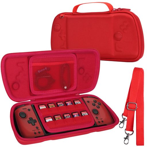 Aenllosi収納ケース 互換品 Hori グリップコントローラー for Nintendo Switch Split Pad Pro レッド