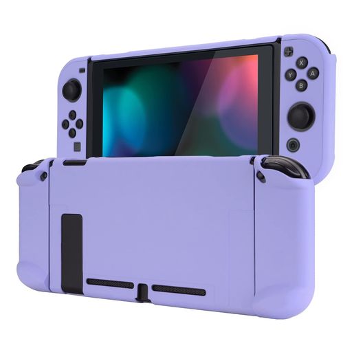 eXtremeRate PlayVital Switchコンソールに対応するバックカバー、分割デザインでNS Joyconハンドヘルド用保護ケース(ハード)、Switchドックに対応する保護ケース(ハード)【ライトバイオレット】