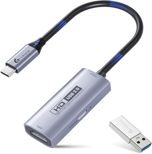 Rakuten - GUERMOKキャプチャーボードUSB3.0HDMItoUSB-A/C(PD100W対応)1080P60fps録画Type-Cアダプター付きSwitch/PS5/PS4・iPad/Mac/OculusQuest3対応シルバー