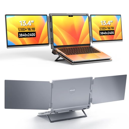 Rakuten - Intehillモバイルモニター2画面4Kトリプルモニター13.4インチ非光沢IGZOパネル3840x2400折りたたみディスプレイHDR対応sRGB100%広色域500nits高輝度