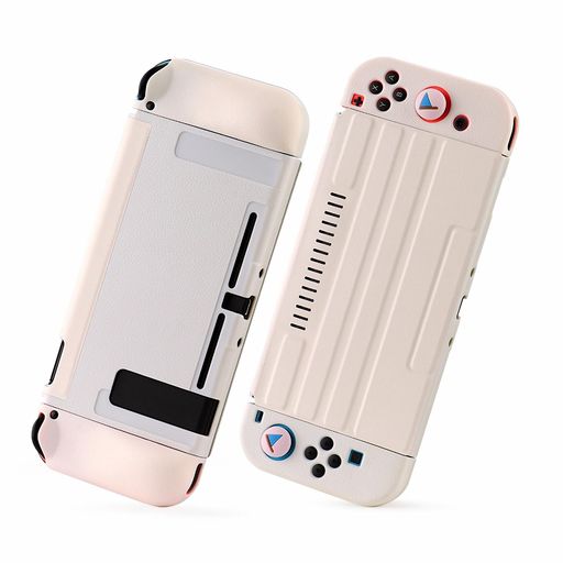 Rakuten - 【Switch2019年モデル対応】スイッチカバーNintendoswitchスイッチケースレザー柄TPUスタンド機能薄型軽量Joy-Conカバーアナログスティック分体式全面保護ケース耐久性耐衝撃キズ防止衝撃吸収
