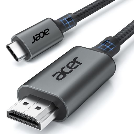 Rakuten - AcerUSBType-CHDMIケーブル4K@60Hz【2M】タイプCHDMI変換ケーブルThunderbolt5/4/3対応[単方向通信]ナイロン編みUSBCHDMI変換アダプタ